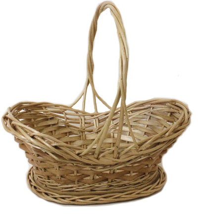 Корзина подарочная с двойной ручкой овальная. (Малая). Арт№