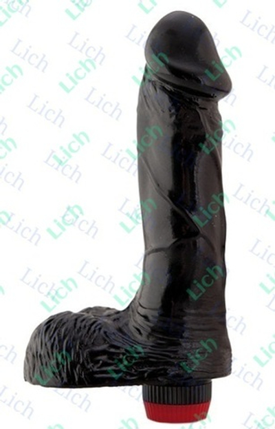 Чёрный вибратор-реалистик, 17,8 см