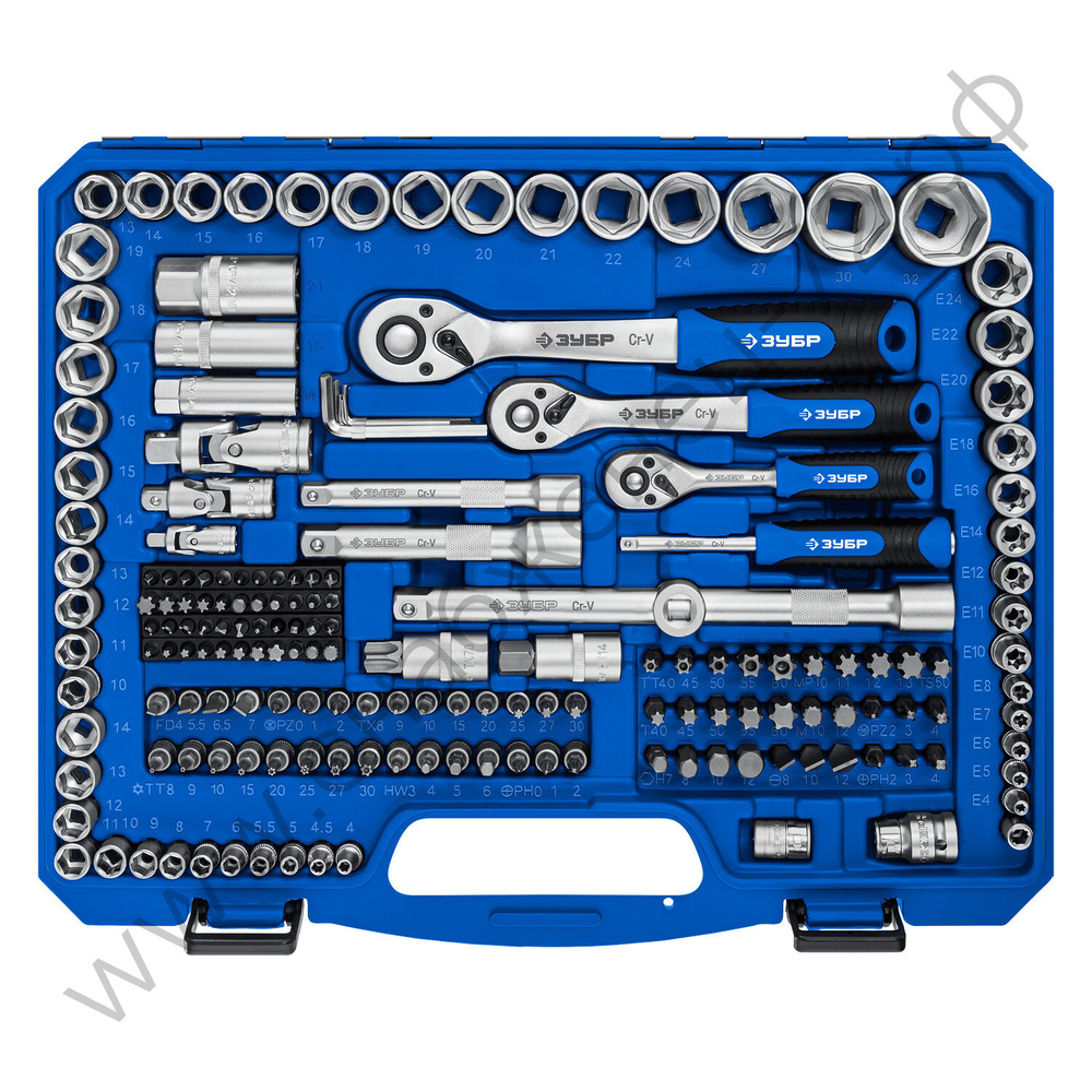 ЗУБР А-216, 216 предм., (1/2″+ 3/8″+ 1/4″), универсальный набор инструмента, Профессионал (27674-H216)