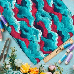 Ткань премиум шелк искусственный Армани мелодия волны