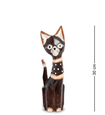 99-149 Статуэтка «Кошка» 30 см (албезия, о.Бали)