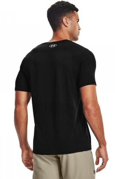 Мужская теннисная футболка Under Armour Men's UA Seamless Short Sleeve - black/mod gray