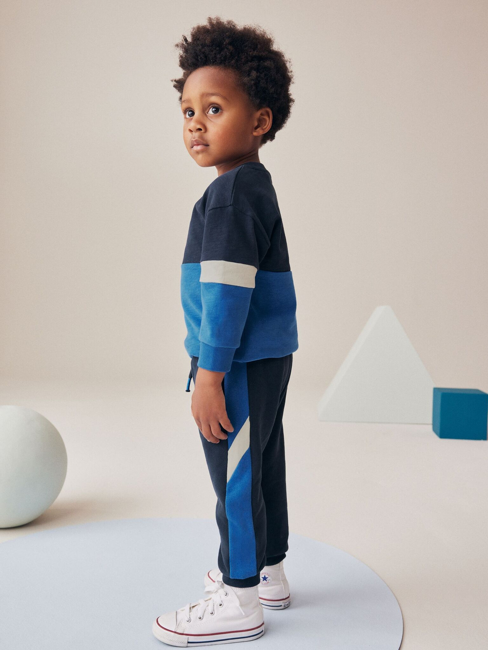 Лонгслив и джоггеры в комплекте для мальчика Next 683-048, Синий