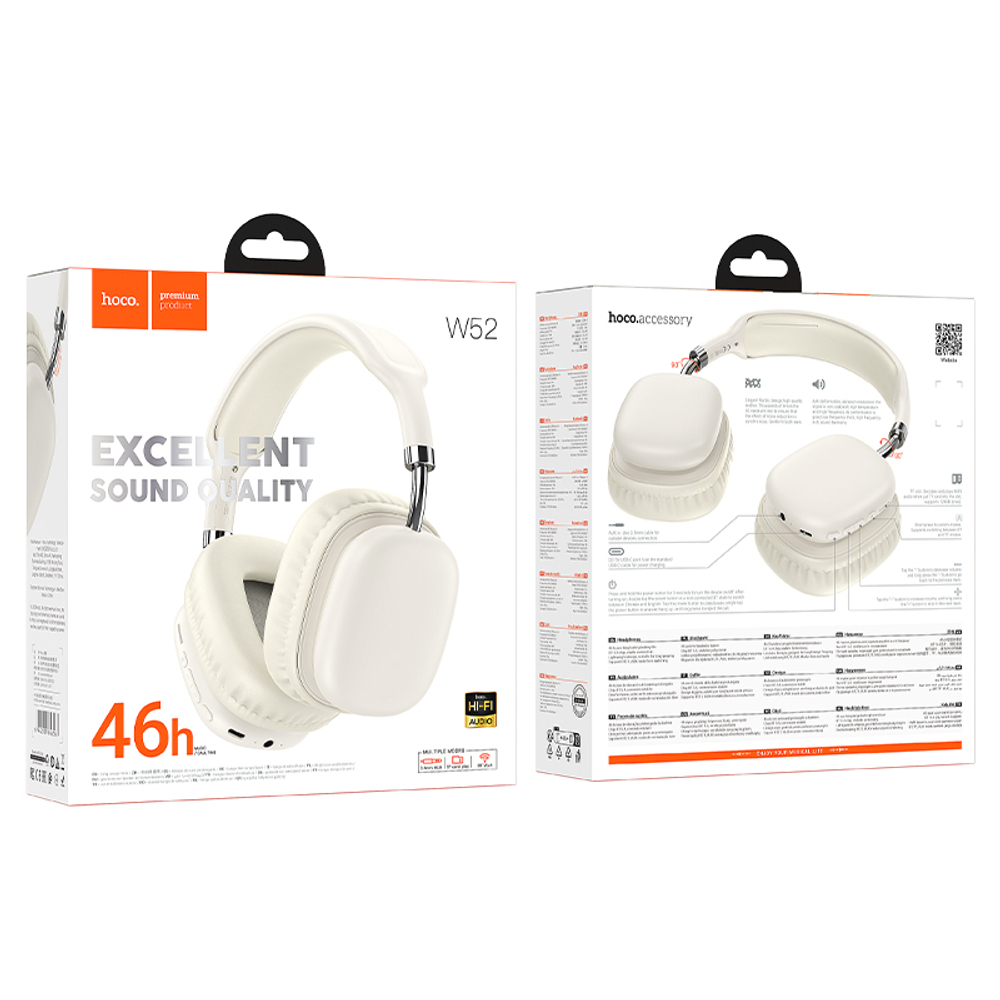 Полноразмерные Bluetooth наушники HOCO W52 (белый)