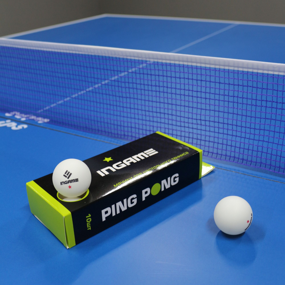 Мячики для настольного тенниса 1 звезда Ingame, IG020, 10 шт в упаковке, набор мячиков шарики для пинг-понга