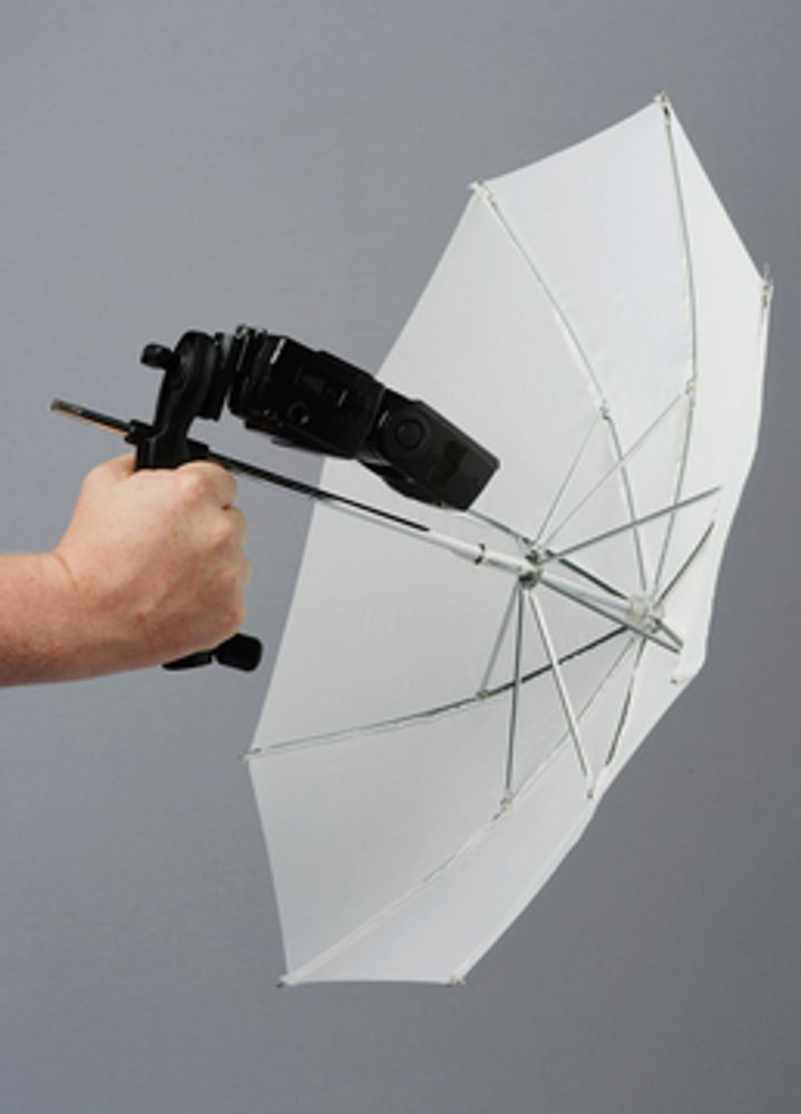 Зонт Lastolite на  просвет + рукоятка для компактных вспышек, 50 см