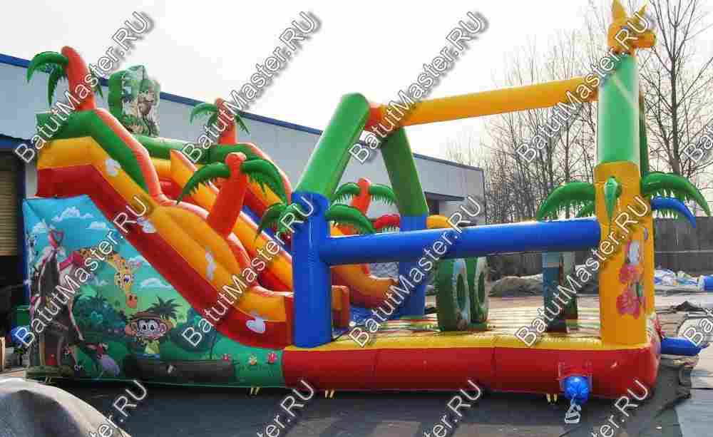 Коммерческий надувной батут "В гостях у жирафа", 9x4x5 м