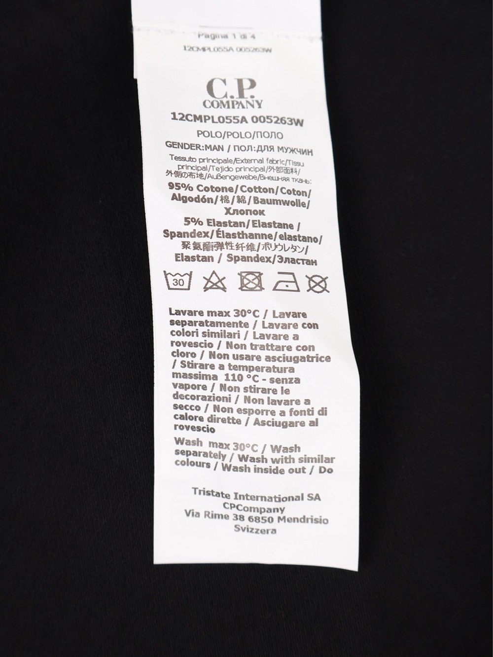 Поло C.P. Company Stretch Piquet Black