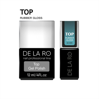 Delaro Топ Rubber Gloss No Wipe (Без липкого слоя) - 12ml