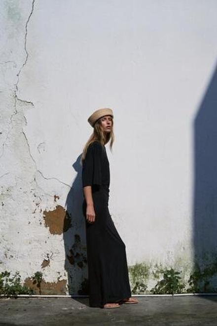 ZARA ЮБКА МИДИ ИЗ ТОНКОГО ТРИКОТАЖА, МОРСКОЙ СИНИЙ