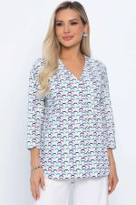 Блуза Статица (бело-сиреневая) Б13774-16М LT Collection