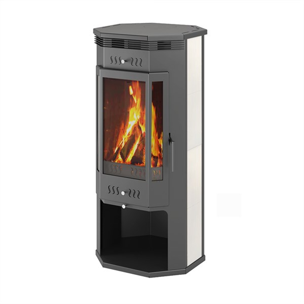 Печь-Камин ASTON 11кВт (180 м3) пристенно-угловой Ø 150мм