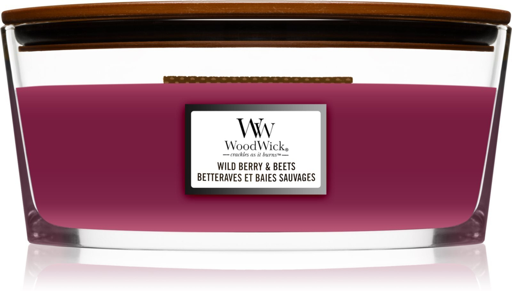 Woodwick Wild Berry & Beets - ароматическая свеча с деревянным фитилем (хартвик) /   453,6  g  / GTIN 5038581129914