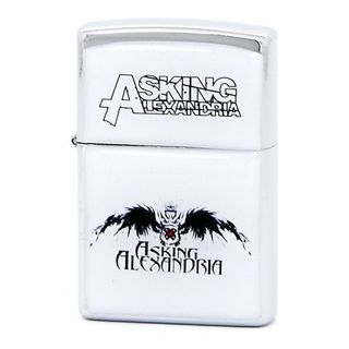Зажигалка сувенирная Asking Alexandria лого на белом (490)