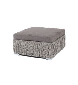 "Лунго" плетеная оттоманка с подушкой (гиацинт), цвет серый