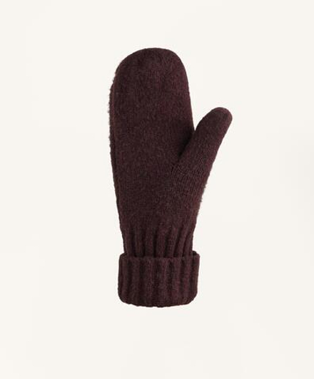 Oysho Варежки с аранским узором, темно-виный