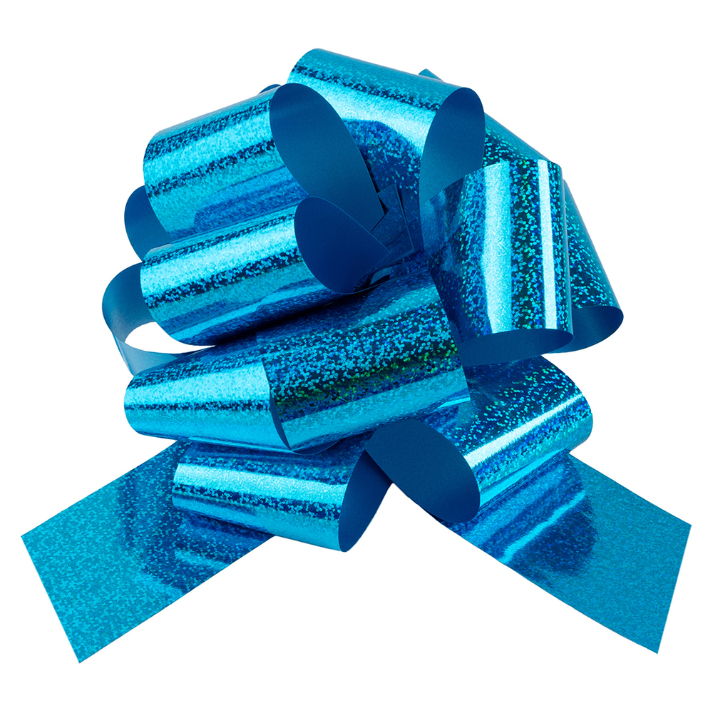 Бант Шар Голубой Голография 21 см.