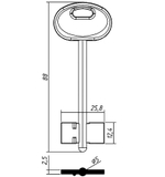 Заготовка сувальдного ключа 10696 МЕТТЭМ-2 MET2DP (08ПЛ)