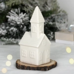 Украшение новогоднее GLOSS «Белоснежная часовня» 8.5*7.5*20 см, Белый