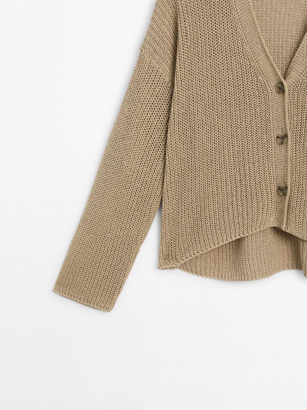 Massimo Dutti Вязаный кардиган, золотистый