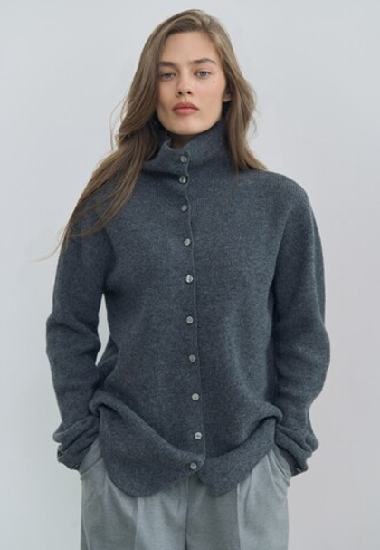 Кашемировый кардиган “Wave” с ассиметричным краем