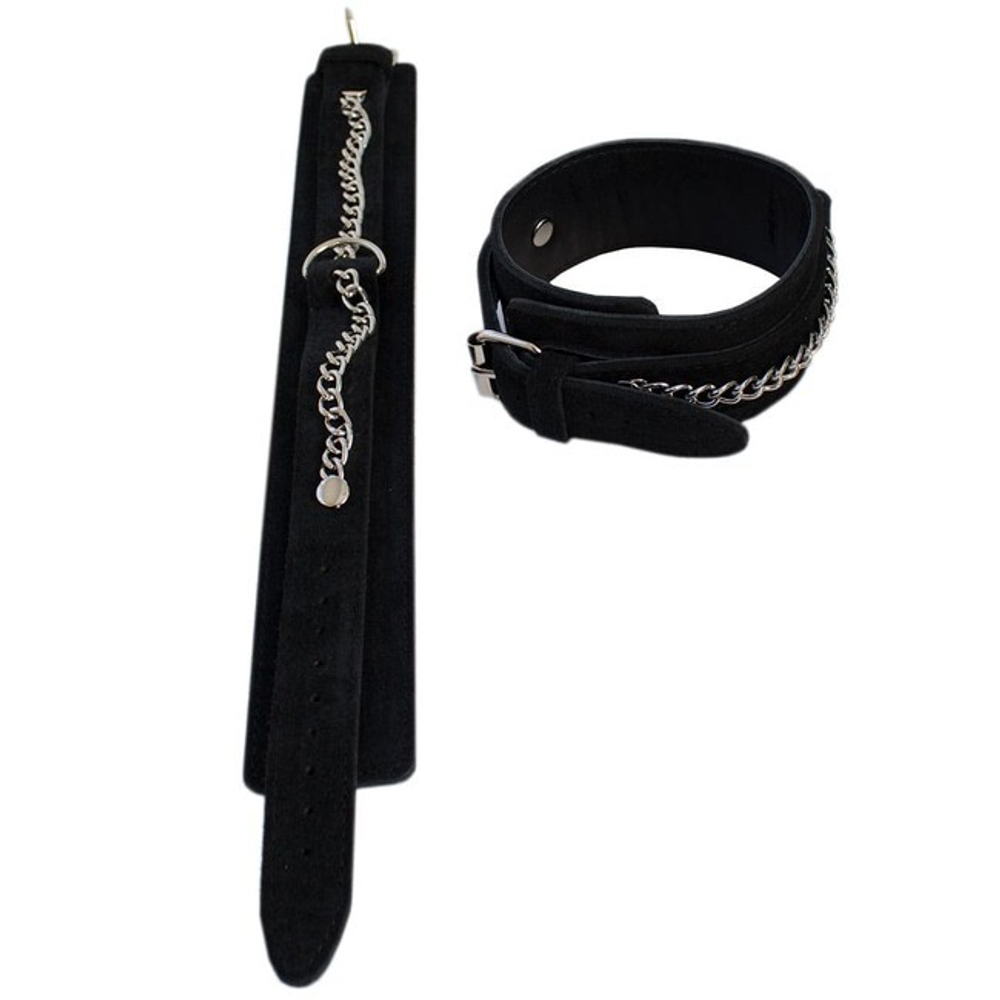 Kenzi Leg Оковы замшевые (Цвет: черный)