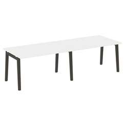 Onix Wood Стол переговорный (2 столешницы) OW.PRG-2.3 Белый Бриллиант/Дуб Темный/Металл Антрацит 276