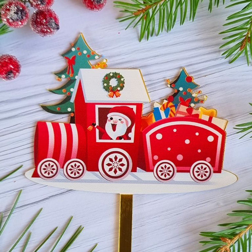 Топпер «Merry Christmas» новогодний паровозик