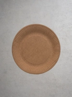 Тарелки одноразовые бумажные крафт 23 см 100 шт