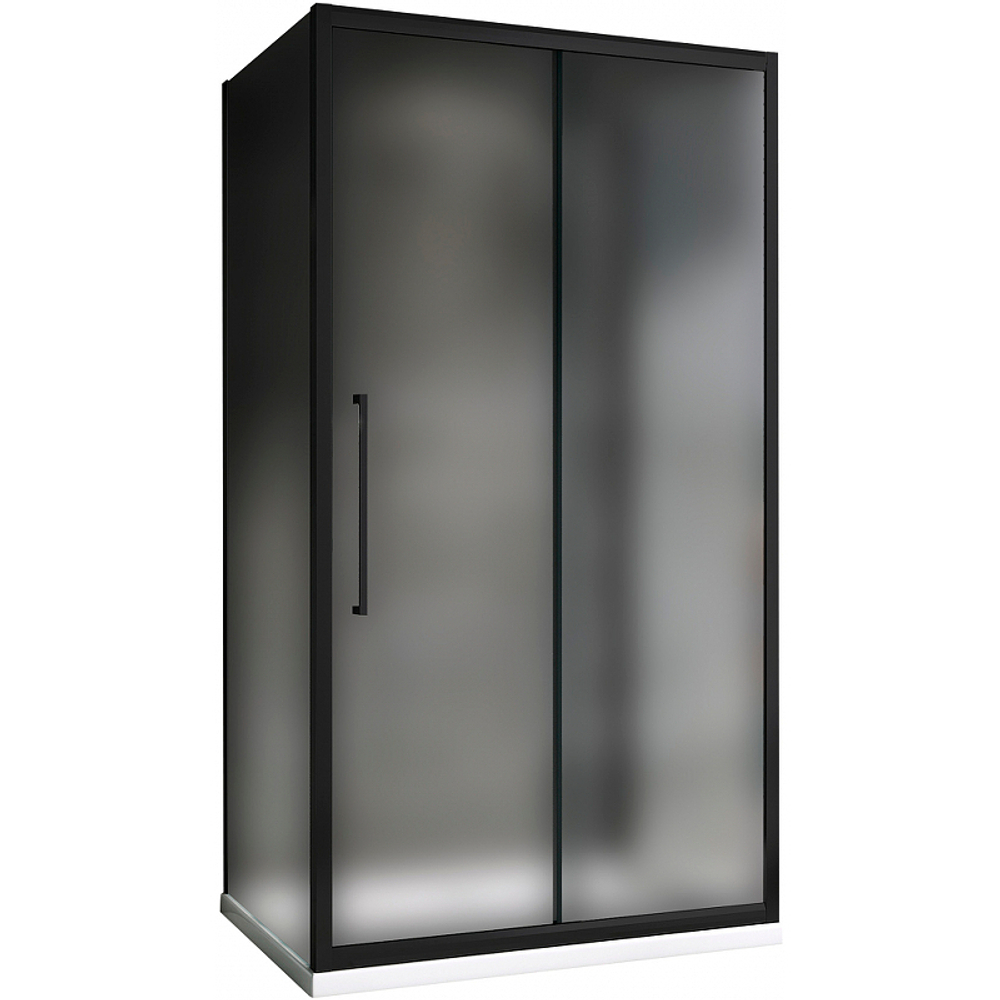 Душевой уголок Abber Schwarzer Diamant 110x80 AG30110BMH-S80BM-S80BM профиль Черный стекло матовое