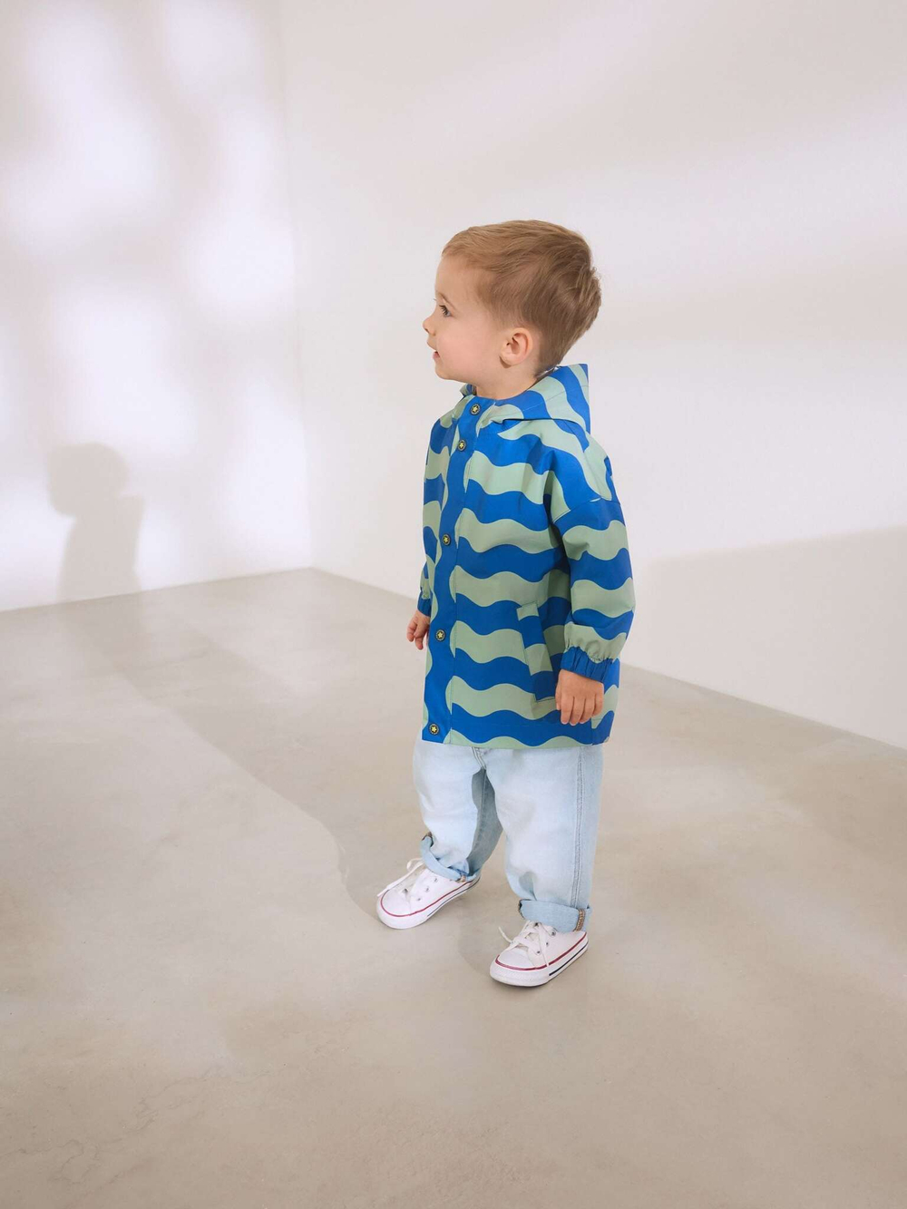 Куртка непромокаемая с капюшоном для мальчика Next E45-739, Синий, Хаки