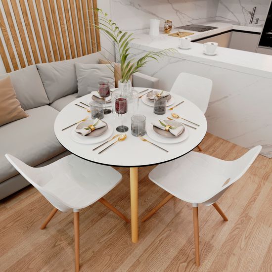 Обеденный стол Morton 100 см меламин белый