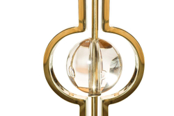 13RXET6034-GOLD Стол журнальный стекло коричн./золото 50*50*60см