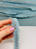 Тесьма отделочная твидовая пушистая (эффект травки) с люрексом ш 20мм 1 м