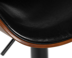 Стул барный DOBRIN KARTER BLACK, коричневый орех дерево (BWW), черный PU