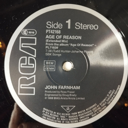 Винтажная виниловая пластинка LP John Farnham Age Of Reason (Germany 1988) Maxi Single 45 RMP