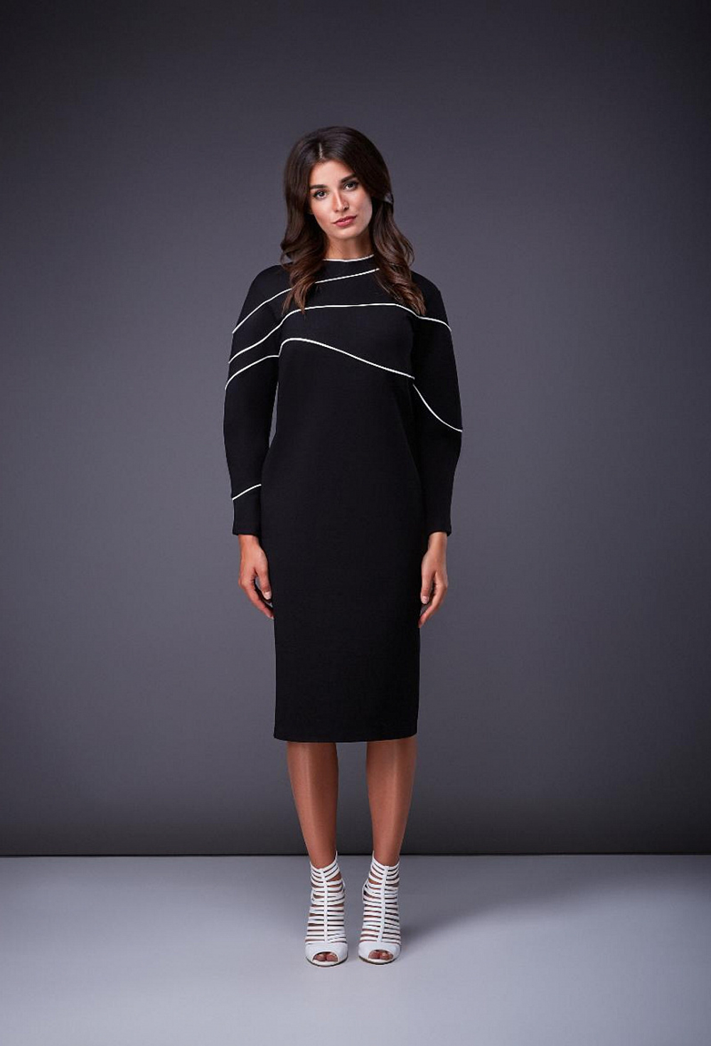 Платье прямого кроя чёрное 03-01-20 FW