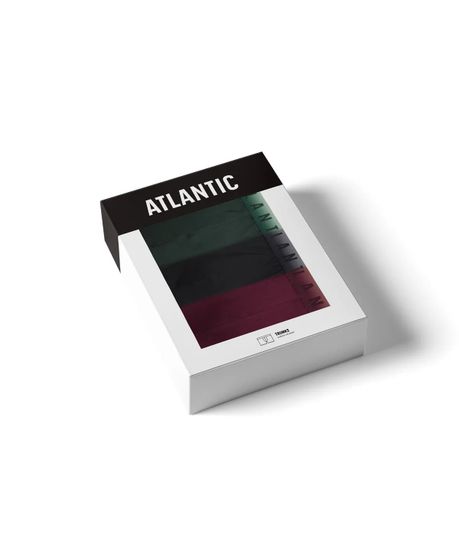 Трусы мужские боксеры (3шт), Atlantic 3MH-052, каберне + черный + изумрудный