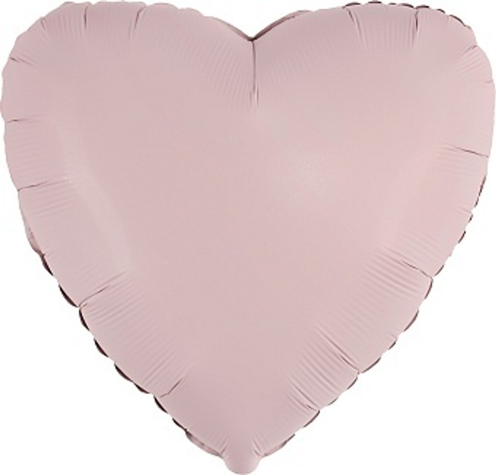Ф 18" Сердце Пыльная роза Сатин 40 см.