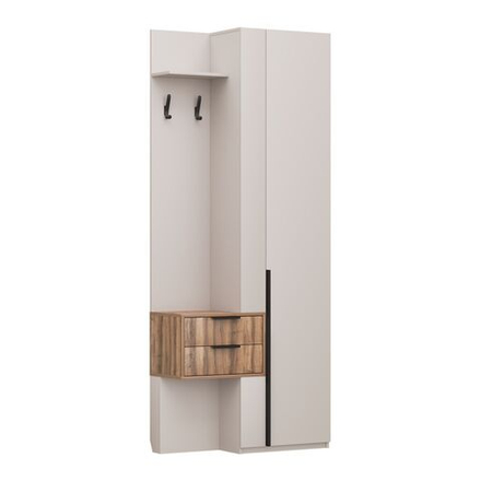 Прихожая с вешалкой и ящиками Кашемир/Авелано Чарли правый 90х35х220 см