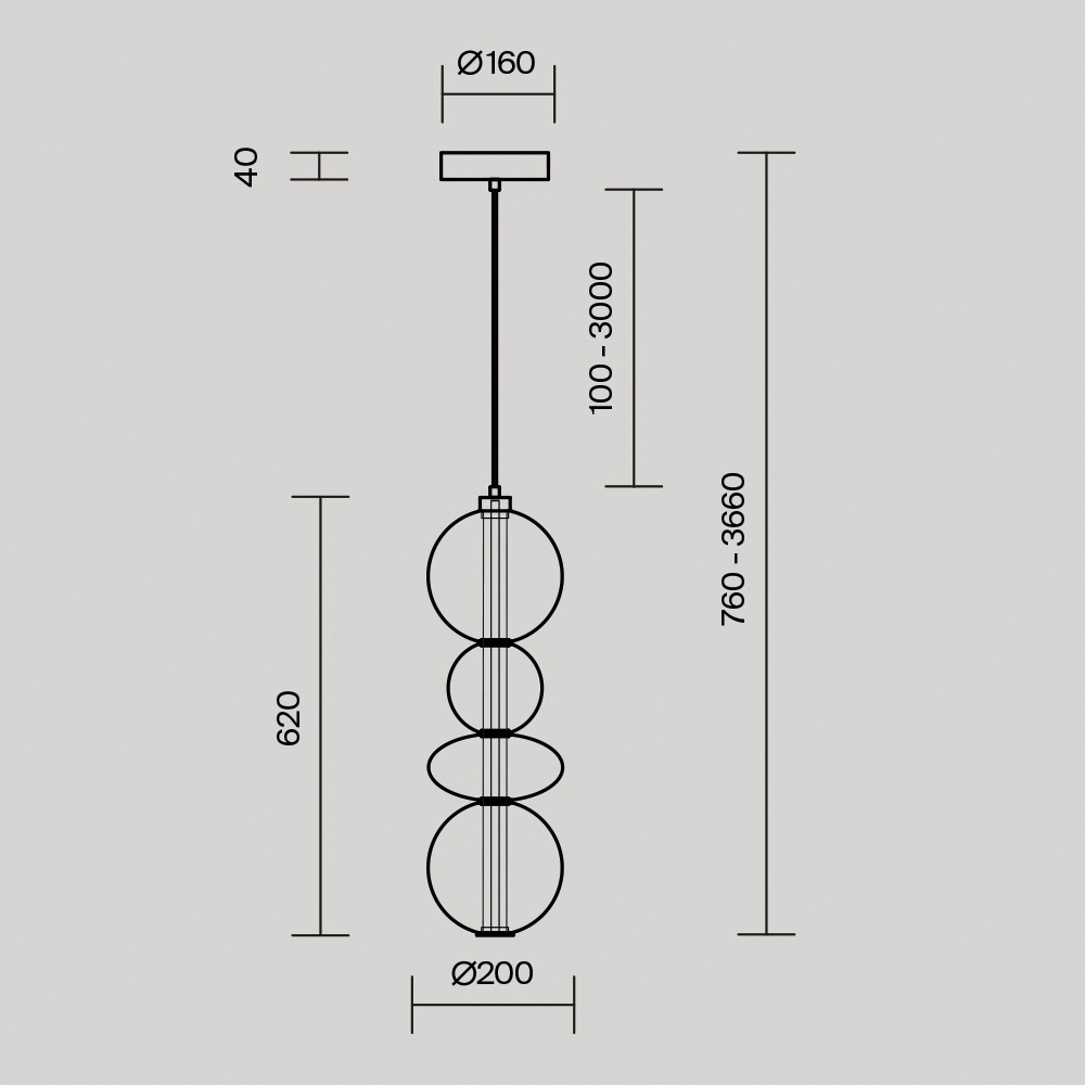 Подвесной светодиодный светильник Maytoni Futuro MOD307PL-L36BS3K