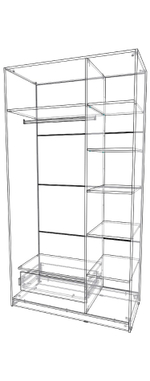 шкаф трёх створчатый 600×1200×2300 левый Вектор+