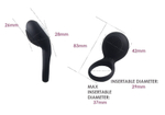 Чёрное эрекционное виброкольцо Svakom Tyler Vibrating Cock Ring with Textured Head Sring-01-BLK