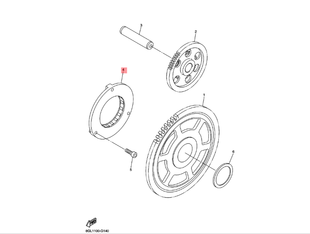 Обгонная муфта электростартера Yamaha