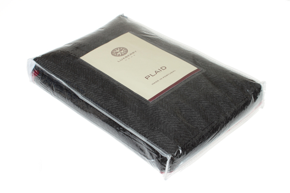 Элитный плед-покрывало Imperio 293 темно-серый от Luxberry упаковка