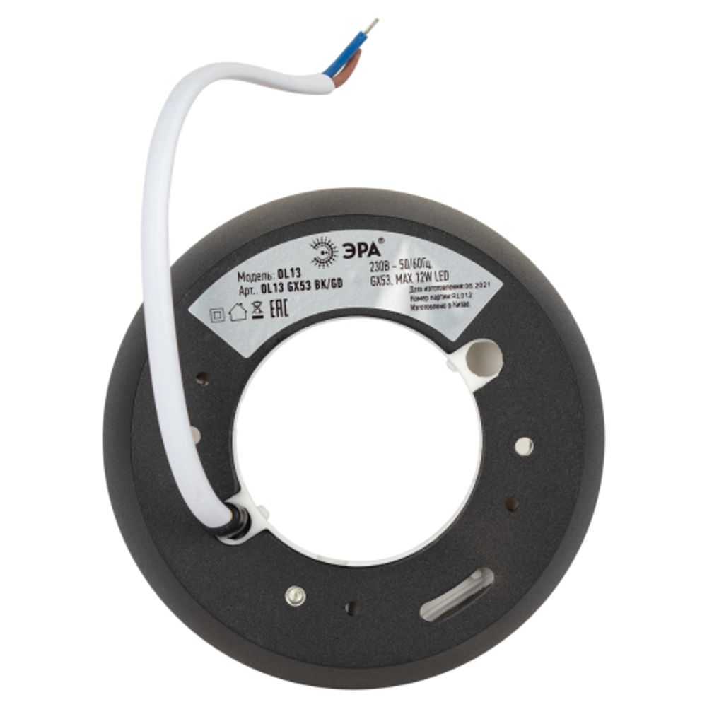 Светильник накладной ЭРА OL13 GX53 BK/GD под лампу GX53 черный/золото