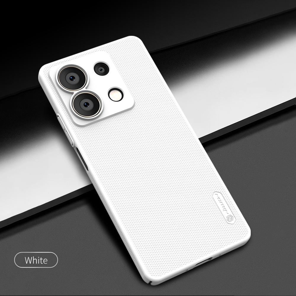 Тонкий жесткий чехол белого цвета от Nillkin для Xiaomi Redmi Note 13 5G, серия Super Frosted Shield