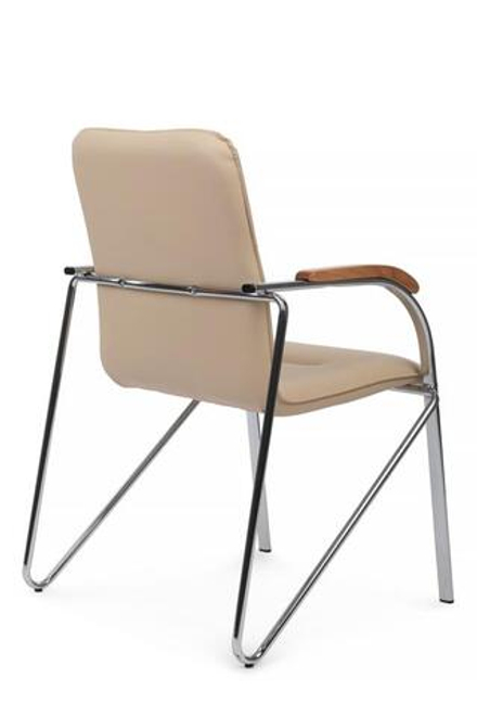 Стул Riva Самба с деревянными подлокотниками SMB-02H Хром гальв. Бежевый