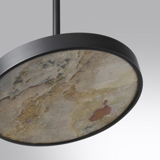 5064/15L L-VISION ODL24 204 черн./серо-беж./металл/натур.камень/акрил Подвес с переключ.цветов.темпер. LED 15W 3000К/4000K/6000K BERGI