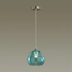 5287/1 SUSPENTIONI LN23 000 никель, голубой Подвес E27 1*40W 220V LESTER